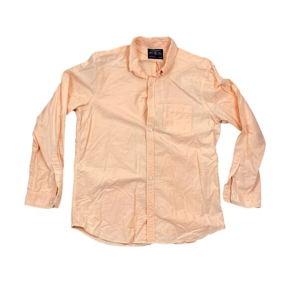 American Eagle Outfitters Men Slim Fit Button Up Shirt Size XL Peach Long Sleeve - Picture 1 of 9